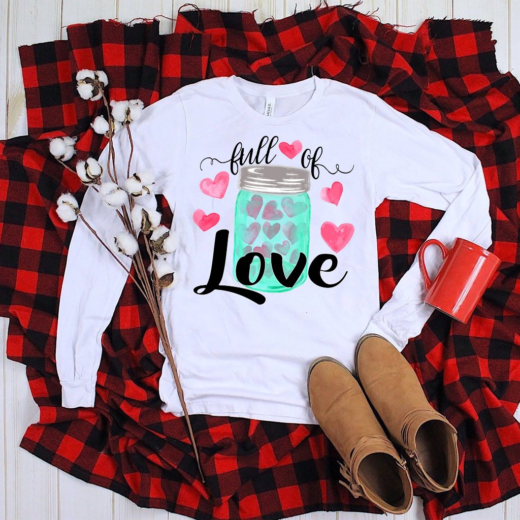 Valentine's Day Full of Love Soft Long Sleeve Tee