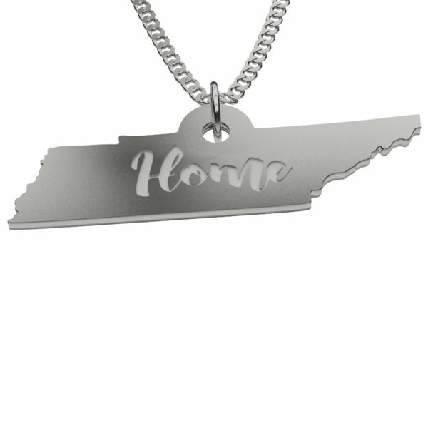 Sterling Silver Tennessee Home Pendant Necklace