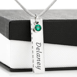 Personalized Birthstone and Name Necklace