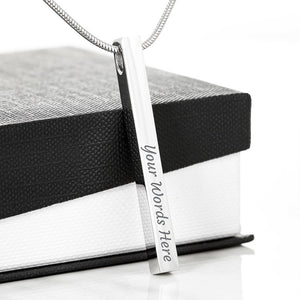 Vertical Stick Necklace (2-sided engraving)
