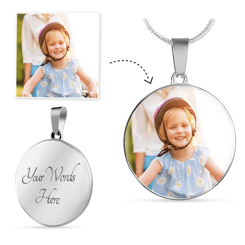 Personalized Full Color Photo Circle Necklace